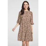 Anytime Panterprint Crinkle Midi Jurk met V-hals