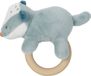 Nattou das Felix - Rammelaar met Siliconen Ring - 16 cm - Dusty blauw