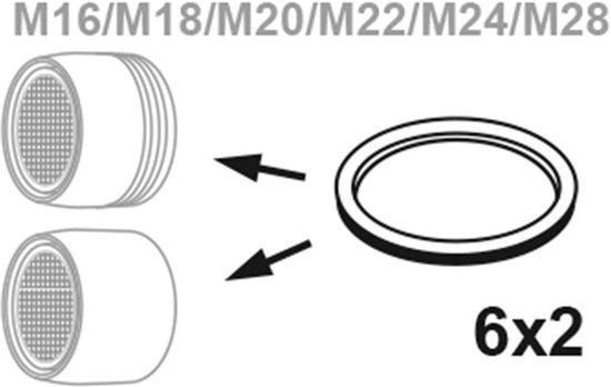 KIRCHHOFF straalregelaar afdichting, Silicone, voor M16/M18/M20/M22/M24/M28 (6x2)