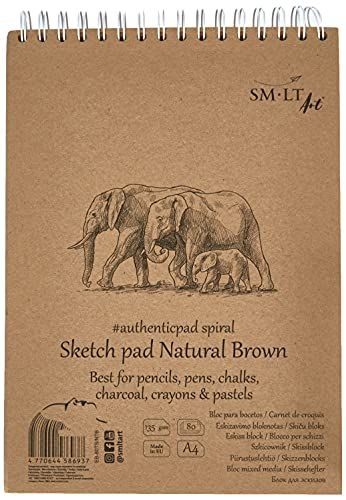 SM.LT EB-80TS/NTB Authentic Line A4 schetsblok - bruin kraftpapier - 80 vel