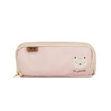 BEBE Friends Trousse d'école avec 3 compartiments, grande trousse triple chat de grande capacité, organiseur porte-crayons vide, rose