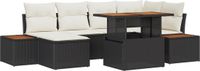 vidaXL Tuinbank Set Zwart Polyrattan