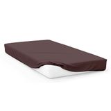 Soleil d'Ocre Fitted Sheet, Cotton, 57 Threads/cm², 60 x 120 cm, Baby Brown
