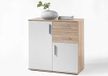 AVANTI TRENDSTORE - BEA - commode van gelamineerd hout en wit, verkrijgbaar in 2 verschillende kleuren en maten (80 x 82 x 35 cm, Sonoma-eiken)