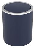 WENKO Cosmetica-emmer Inca, inhoud 2 liter, afvalemmer voor gastentoilet, vuilnisbak met klapdeksel voor op de badkamer, kleine afvalemmer van kunststof, BPA-vrij, Ø 14 × 16,8 cm, donkerblauw