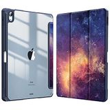 Fintie Hoes iPad Air 11" (M4) 2026 / (M3) 2025 / (M2) 2024, iPad Air 5e/4e Gen (2022/2020) met Pen houder, Transparant Harde Beschermhoes met Zachte TPU Rand Bumper-Galaxie