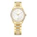 Swarovski Matrix Datumhorloge, Swiss Made, Metalen Armband, Goudkleurig, Goudkleurige Afwerking