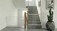 Safetots Escalier, Blanc, Plusieurs panneaux jusqu'à 154 cm et barrière à vis, 67 cm - 105,5 cm