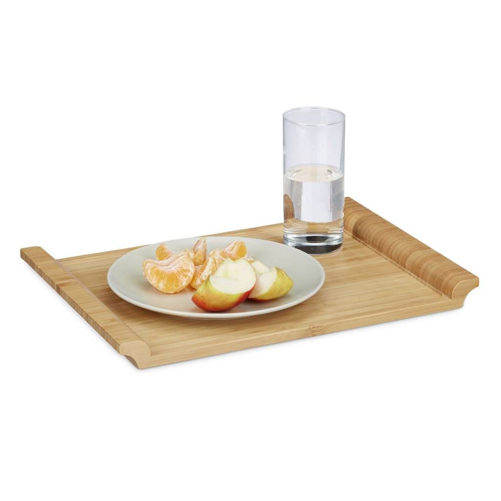 Relaxdays Dienblad Bamboe Zonder Rand Serveerblad Ontbijtblad Hout Rechthoek - 4052025202330