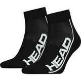 Head Black And White 2p Stripe Quarter Socks