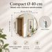 Miroir rond mural - 40 cm - Sans cadre - Bord biseauté
