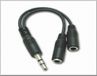 PremiumCord Cable coupler 3,5 Jack M - 2xF 10cm