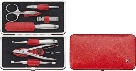 ZWILLING Twinox manicureset - 7-delig - Frame case - Rood