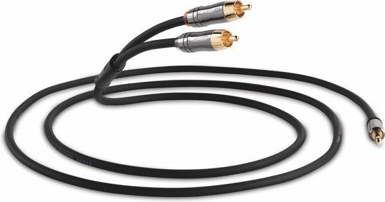 QED PERFORMANCE J2P 3m GRAPHITE - Aux-RCA kabel - Zwart
