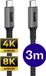 Buddi Flex USB-C naar USB-C Kabel - Power Delivery - 4K/8K@60Hz Video kabel - 20Gbps Dataoverdracht - Beeldscherm Display Monitor PC Kabel - O.a compatibel met laptop, PC & Macbook - 3M - Zwart