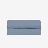 Morphea Drap Housse 160x200cm - Bleu Gris - Percale Coton