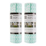 DII Koelkast & Shelf Liner Collectie Niet-klevend, op maat gesneden, machinewasbaar, 12x20, Bright Aqua Visgraat, 2-delig