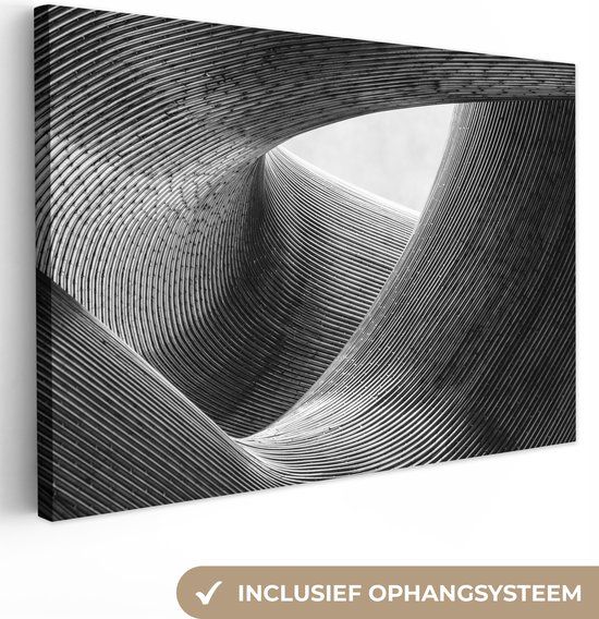 OneMillionCanvasses Canvas schilderij Abstract Zwart Wit 60x40 cm