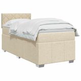 vidaXL Boxspringbed met matras Crèmekleurig 80 x 200 cm Stof