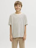 JACK&JONES Jongens T-shirt met strepen en ronde hals - Katoen - Maat 164 - Antiek Wit