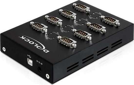 Delock 61860 - Adapter USB 2.0 Seriell 8-Port Industrie RS-2 - Zwart