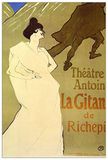 ArtPlaza TW91612 Toulouse-Lautrec - La Gitane de Rechepin decoratieve panelen, hout MDF, multigekleurd, 60x90 cm