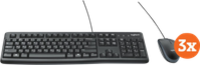 Logitech MK120 Keyboard and Mouse QWERTY 3-Pack