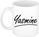 Bellatio Decorations Shoppartners Bv Yasmine Naam koffiemok - beker - met sierlijke letters - wit - 300 ml - Keramiek