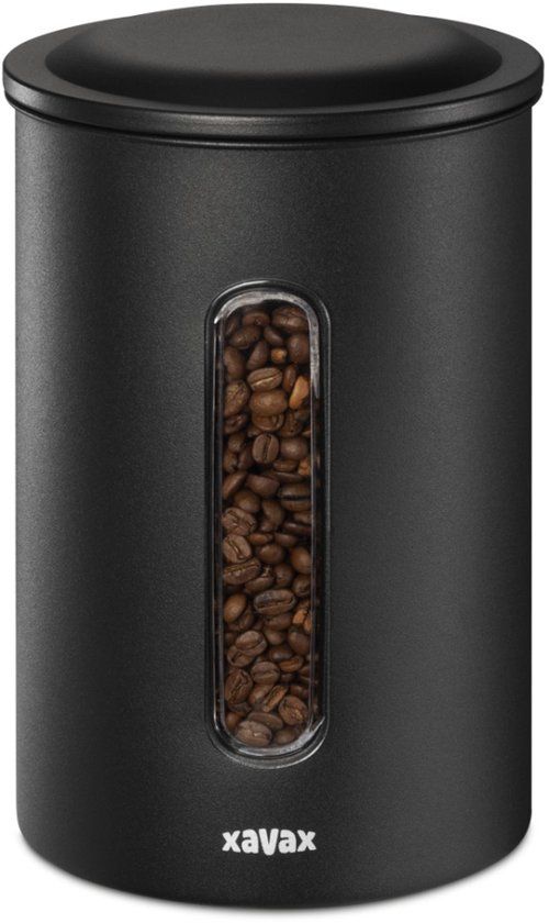 Xavax Koffieblik voor 1,3 kg bonen of 1,5 kg poeder, luchtdicht, aromadicht, zwart