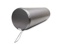 QUIRUMED WELLCORE Massagecilinderkussen, 60 x 20 cm, kunstleer, afneembare overtrek, schuimvulling, voor yoga, fitness, massagestoel, ergonomisch, zilver