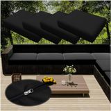 Ensemble de 4 housses de coussin pour jardin - Housse rectangulaire imperméable - 60x60 cm