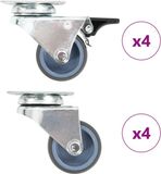 vidaXL - 8 stuks - Zwenkwielen - dubbel - 50 mm