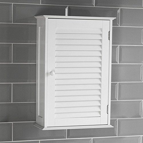 Bath Vida Badkamer Kast Enkele Deur Shutter Wandmontage Opslag, Wit