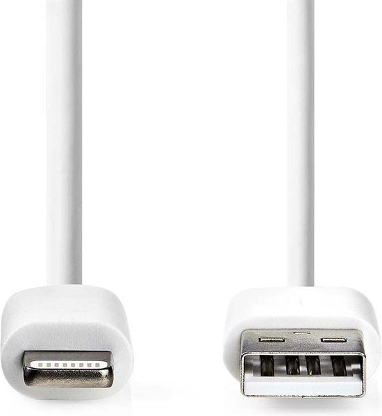 Nedis Lightning Kabel - USB 2.0 - Apple Lightning - USB-A - 1m - Wit