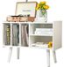 Support de platine avec rangement vinyle, blanc