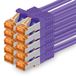 1aTTack CAT7 Netwerkkabel CAT Kabel 10 x 0.25m Violet - RJ45 10 Gigabit SFTP PIMF LSZH LAN Kabel