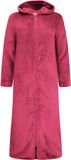GAUBERT Holland Underwear B.V. Extra Lange Dames Rits Badjas met Capuchon en Zijzakken - Ochtendjas - Superzacht Coral Fleece - Bordeaux Rood - Maat L/XL