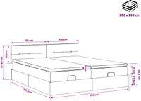 vidaXL Ottoman bed met matras en hoofdeinde, 2 stuks, lichtgrijs, fluweel