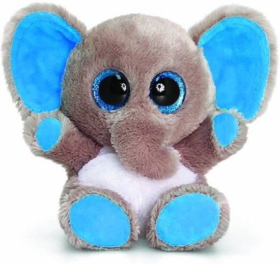 Keel Toys Knuffel olifant "Animotsu" grijs en blauw