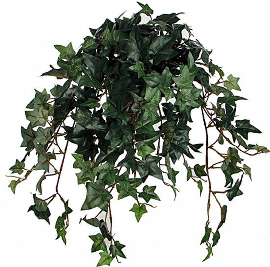 Mica Decorations Kunstplant Hedera Groen - L 45cm - Keramiek stenen sierpot grijs-antraciet