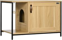 PawHut Kattenbak Spaanplaat 80x48x55cm Eiken