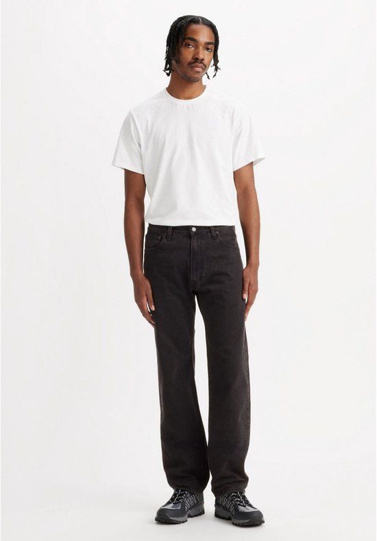 Levi's Zwarte 555 Relaxed Straight Fit Jeans voor Heren W33 x L32