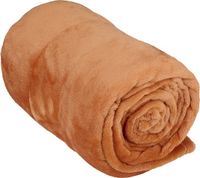 Arti Casa Couverture polaire 150 x 200 cm - Couverture plaid pour le canapé, le lit ou l'extérieur - Décoration de maison salon et chambre - Matière super douce - Orange/Terracotta