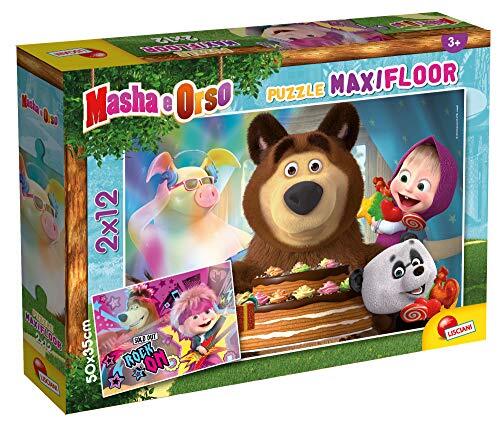 Liscianigiochi Lisciani Giochi – Masha Puzzle Maxifloor 2 x 12 – party – puzzel voor kinderen 86122