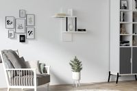 Hanah Home Moderne wandplank, wit, 40 x 60 x 20 cm