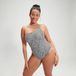 SPEEDO ECO PRINT ASYMMETRIC 1P BLA/WHI Dames Badpak