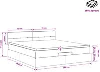 vidaXL Lit plateforme avec matelas et LED crème 140 x 190 cm tissu