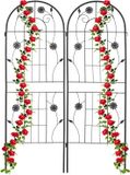 Relaxdays plantenklimrek set van 2 - 150 x 50 cm - klimplanten - metaal - zwart