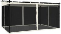 vidaXL Prieel met zijwanden van gaas 4x3 m staal crèmekleurig