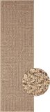 the carpet Kansas – In- & Outdoor Vloerkleed in Jute-look met Cirkelmotief – Weerbestendig – Naturel – 60 x 180 cm